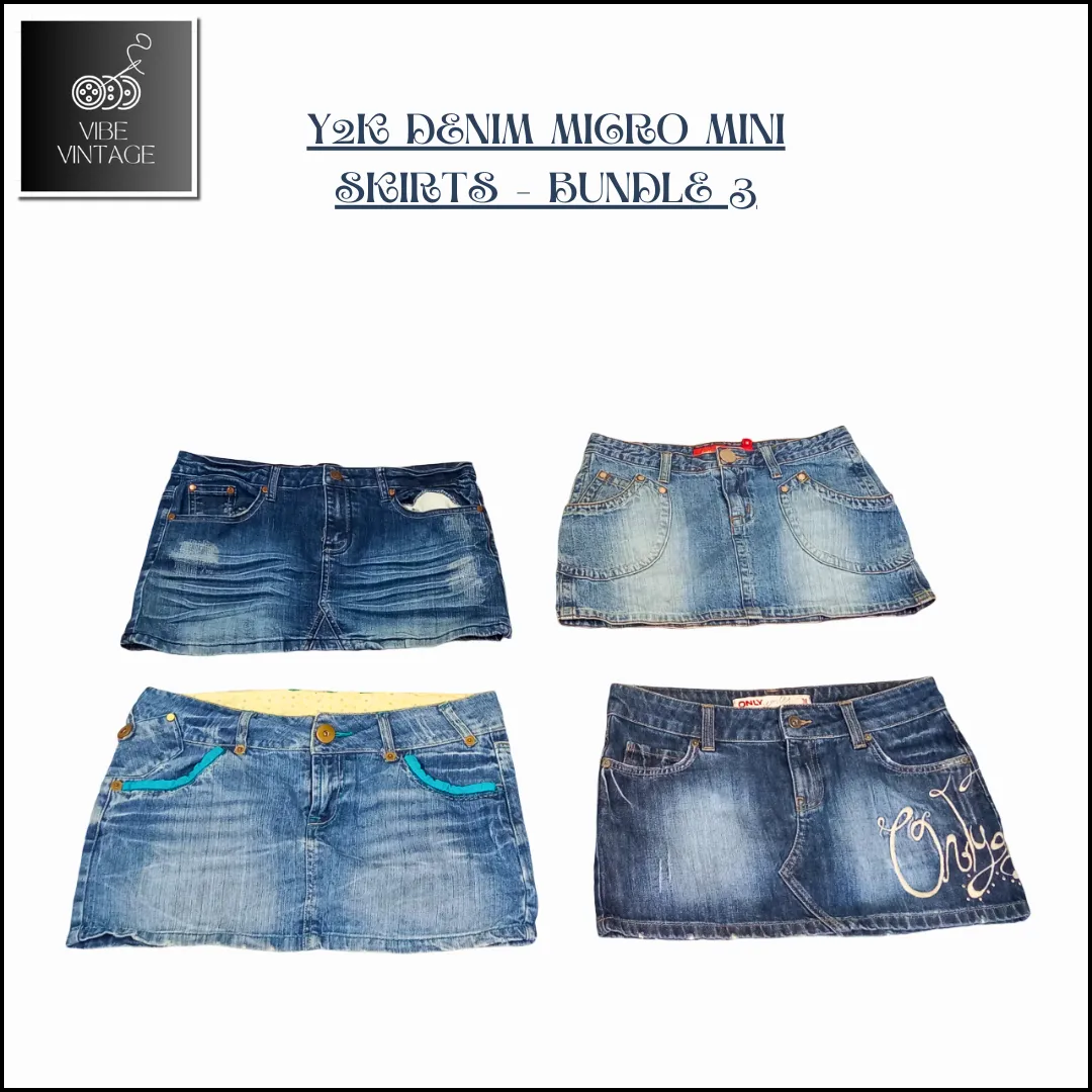 Y2K DENIM MICRO MINI SKIRTS - BUNDLE 3 - 10 PCS